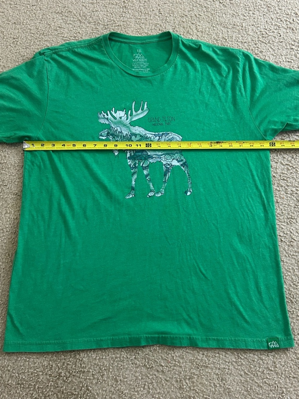 Wild Tribute Men’s -Shirt Grand Teton National Park Green Size 2XL - Picture 6 of 8